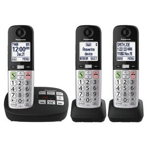 Panasonic KX TGU4 Cordless Phone System with 3 Handsets Large Display Easy Use